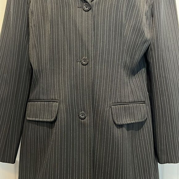 Buffalo David Bitton Women’s Black Pinstripe Suit|| Blazer Sz M/L, Pants Sz 30 - Picture 4 of 16